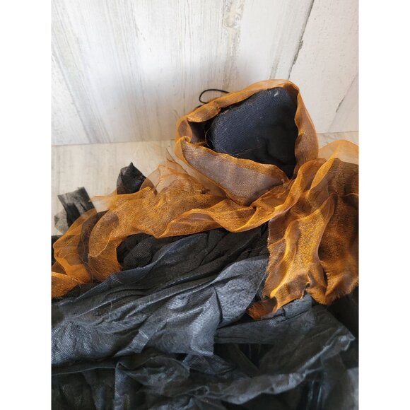 Orange grim reaper hanging prop Halloween decor web spider - Picture 4 of 9